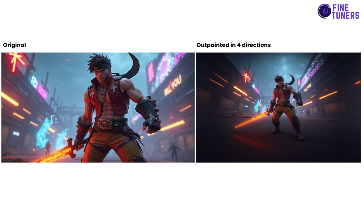 Flux Dev outpaint in action